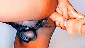 Standing fuck in chastity cage drives me wild!