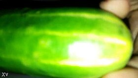 Young Ebony Mel Uses Cucumber For Masturbation