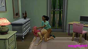 Tyttö nappaa futanari kämppiksen runkkaavan, saa persepanemisen rangaistuksena 😈