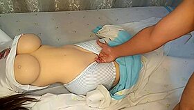 just lubing up my flirty cosplayer stepdaughter before banging her over 18