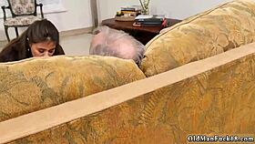 Amateur Teen 18+ Fucks Stepdad with New Dildo in Old and Young Scene!