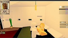 Hanging out with a pal in the yacht room Roblox condo RP collaboration with catalina2991