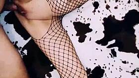 Wife Teases In Fishnets For Anal