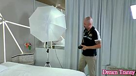 Big ass tranny Julia Alves teases photographer with anal seduction