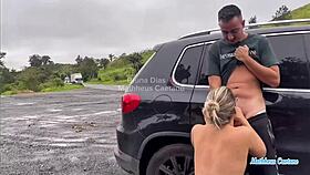 Wife's Friend Sucks and Fucks on Roadside