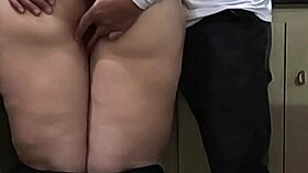 quickie with hot milf mother-in-law in kitchen ends with creampie