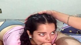 Teen White Moon gives deepthroat blowjob and cowgirl creampie 😈