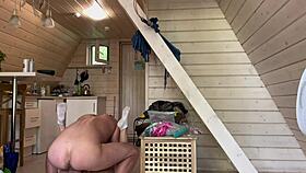 Blonde babe in sexy lingerie takes a monster cock for a wild homemade ride! 🔥