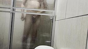 Caught Stroking with Cousin's Panties in Bath?