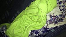 I spot my buddy's mom on my bed