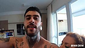 Blonde and redhead tease my cock before fucking their pussies!