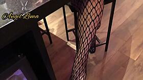 angel lima in smoking fetish before rubbing on face