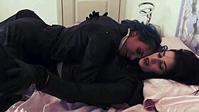 Leather outfits showcased at the office