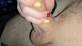 Dirty talking wife TAKES her time JERKING OFF a DICK!