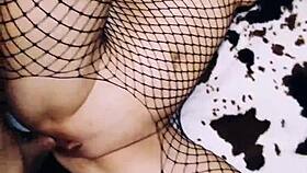 Wife Teases In Fishnets For Anal