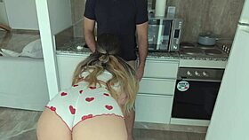 i can’t stop watching my big ass stepsister tease in kitchen