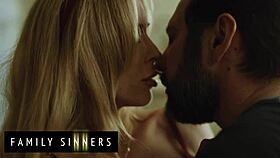 family sinners - blonde stepsister moans as stepbrother fingers shaved pussy