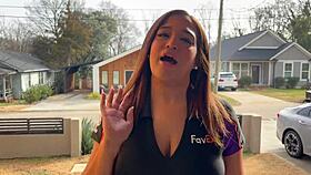 Big-boobed delivery slut slams hardcore blowjob and anal to satisfy