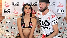 effy walks through the spicy room in colombia for a cute casting