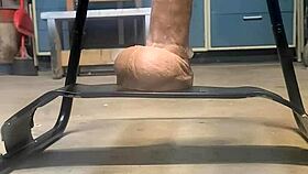 big hankeys dildo bounces on sex chair