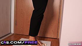 ivanka's foot stuck in gooey glue trap—crush those perfect soles?