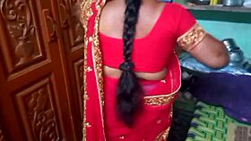 Desi beauty housewife Sary changes clothes at home.