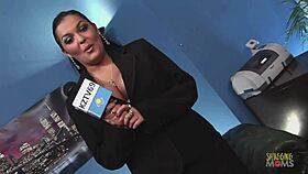 office tension builds, milfs strip naked for group sex and cumshots