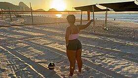 the athletic colombian big booty amateur gets fucked after training session