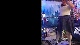 Hotwife Steffi dances pussy in panties for voyeur.