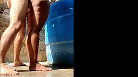 I paid big bathing outside, ended with ass full of cum.