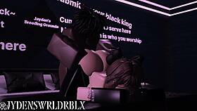 fucking a snowbunny fan on roblox with monster cock.