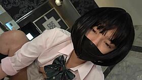 Wanna see this 18-year-old Japanese beauty in cosplay? Tiny brunette blows uncensored!