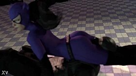 Black cat traps rusk joel in a tight headscissor hold