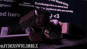 fucking a snowbunny fan on roblox with monster cock.