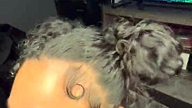 Oh man, Mochi G sucking Richdapiper's cock in homemade blowjob!