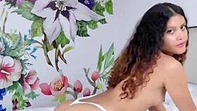 why is this beautiful naughty latina girl rubbing her pussy on a pillow?