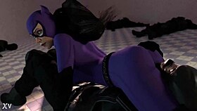 Black cat traps rusk joel in a tight headscissor hold