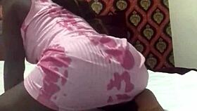 Crazy bitch twerks on the landlord's bed during vacation.