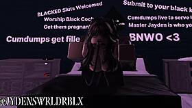 fucking a snowbunny fan on roblox with monster cock.