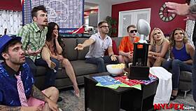 mylfex speed round with ex college mates, big tits juicy threesome