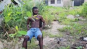 Pretty neighbor moans during juicy outside quicky