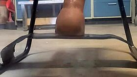 big hankeys dildo bounces on sex chair