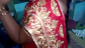 Desi beauty housewife Sary changes clothes at home.