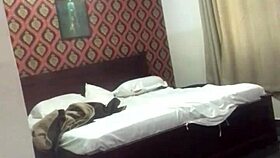 Crazy bitch twerks on the landlord's bed during vacation.