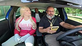 This casting interview features Tiffany Wilson, Latrell, and Elisa Ferraz in a group blowjob scene.