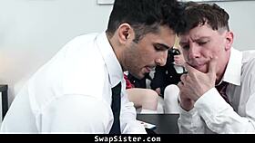 The two STEPSISTERS are feeling so HORNY that when they see their STEPBROTHERS, they SWAP SISTERS