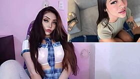 Latina Beauty Shares Intimate Moments with Boyfriend. She Gets Excited and Cums on Face.