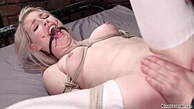 Watch The Bound Blonde Get Fucked In Stockings