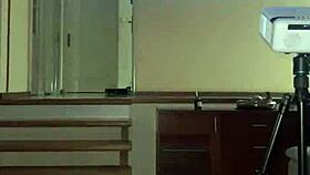 she gets a big dose for her throat, swallowing and gagging.