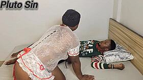 Nurse estatic delivering home services to her patient